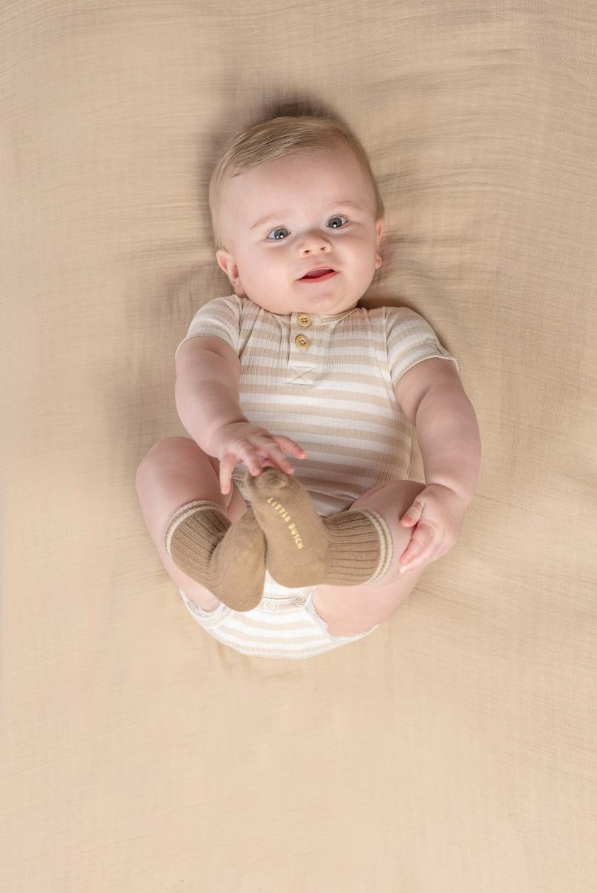 Romper Little Dutch korte mouwen baby bunny gestreept OP=OP